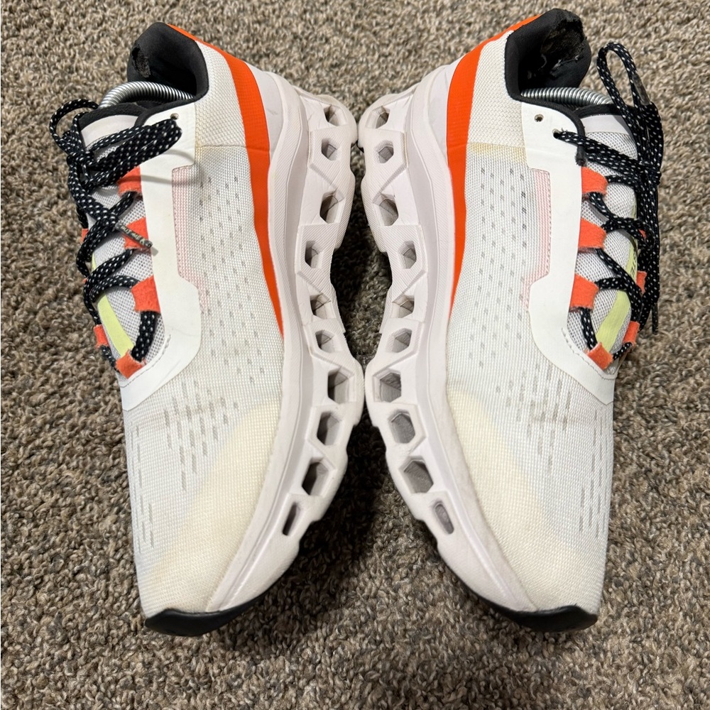 On cloud monster Running White and Orange Athletic Shoes - Picture 4 of 8
